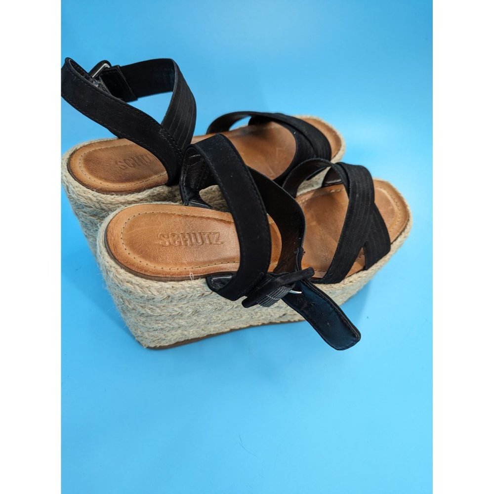 Schutz Bliese‎ Nubuck Platform sandal New without box $158 - Picture 8 of 10